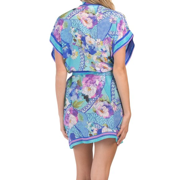 GOTTEX $298 100% Silk Samosir Belted Kimono Cover-up S - Picture 6 of 6